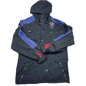 Vintage 1998 Nagano Olympics Marker LTD Ski Jacket Black Embroidered Logos